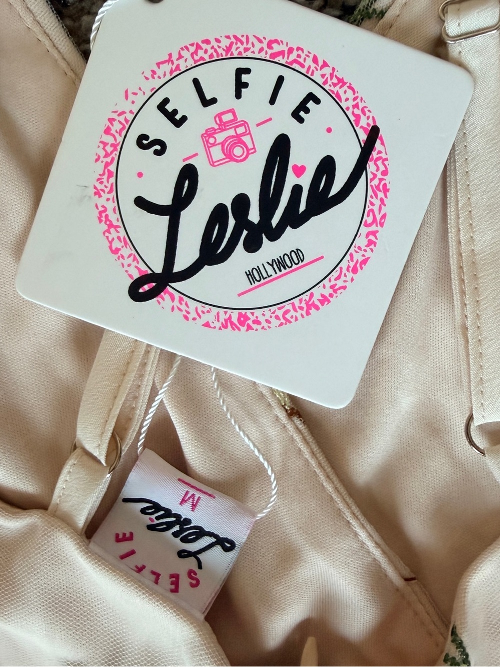 Selfie Leslie Cream Floral Embroidered Satin Romper - Picture 8 of 8